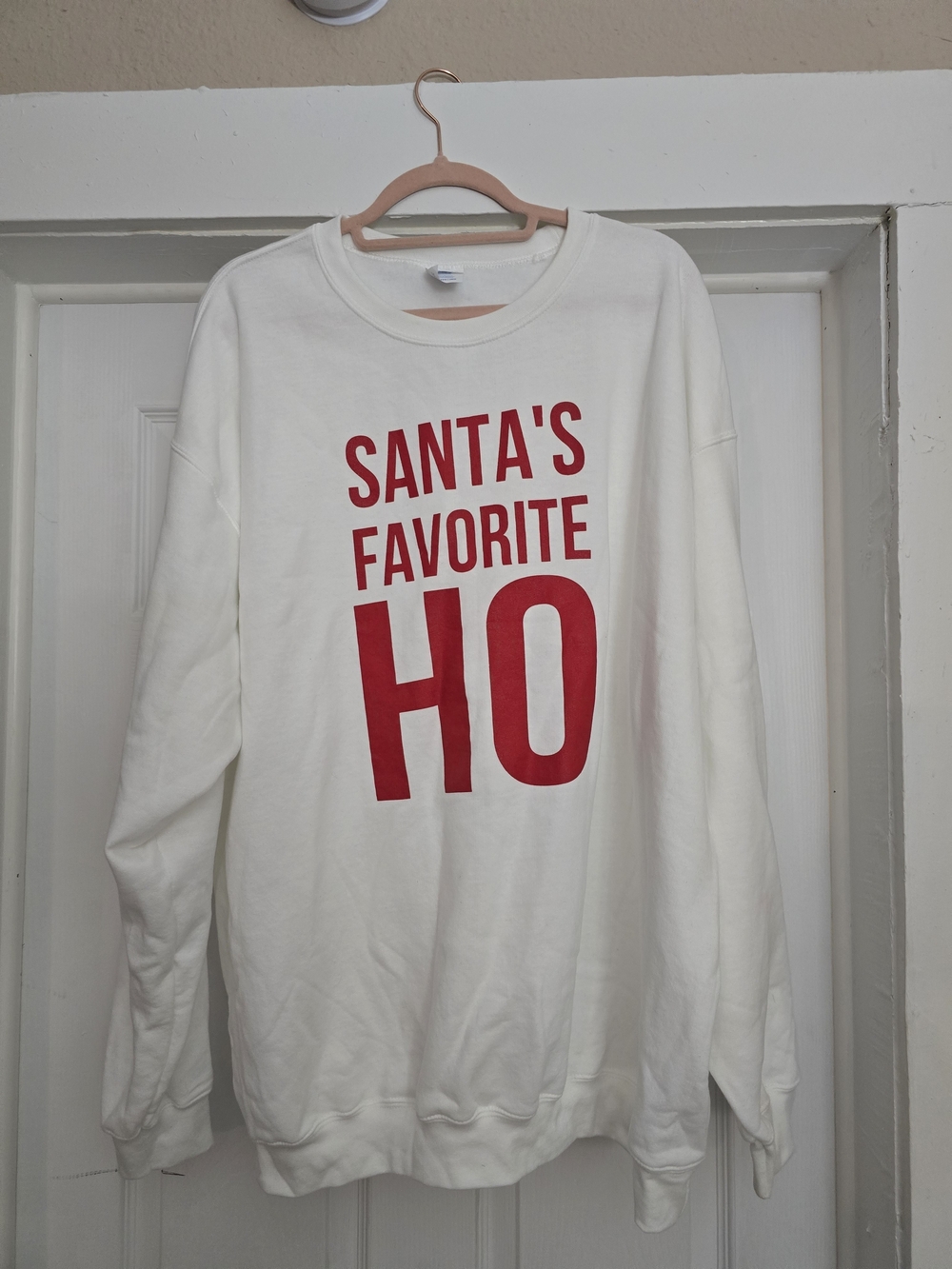 White 'Santa's Favorite HO' Holiday Sweatshirt - 2X